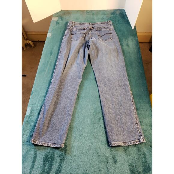 Lee Jeans Womens Sz 10 Blue Stretch Pants Straight Mid Rise Ladies Elastic Waist - Picture 10 of 12